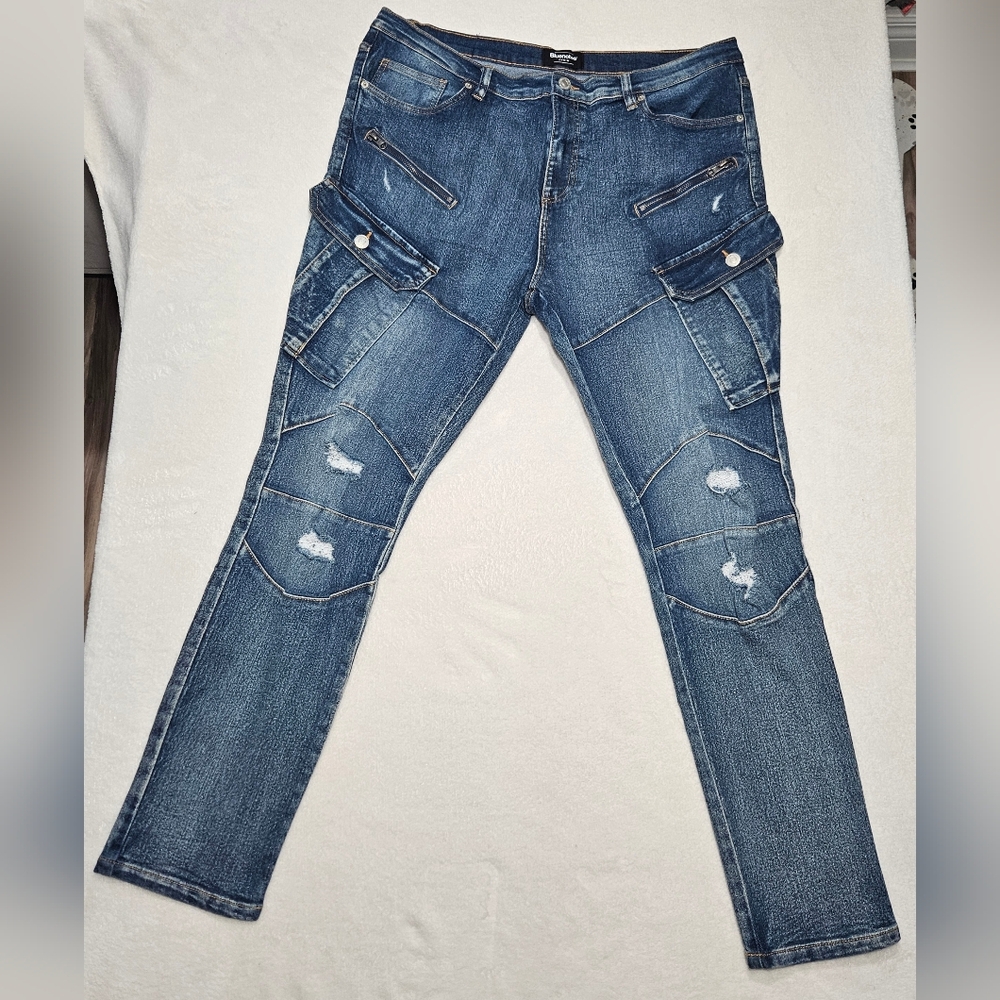 Bluenotes Men's Relaxed Denim Jeans with Distressed Details